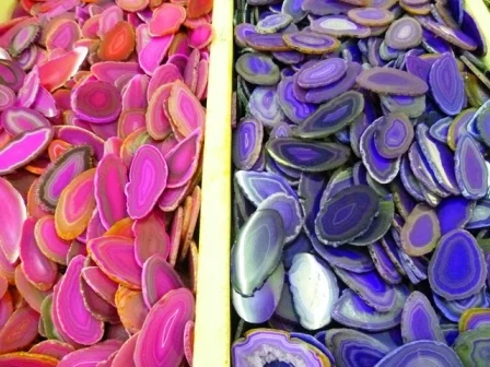 Wholesale Handmade Oval Natural Mineral AGATE Gems in PINK GREEN BROWN GORGEOUS Blue round Slide for Decorative Use Polished