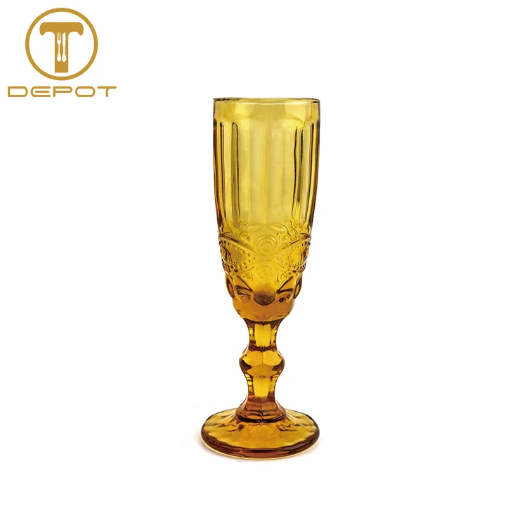 Lead free colored drinking glasses colored champagne glass for wedding