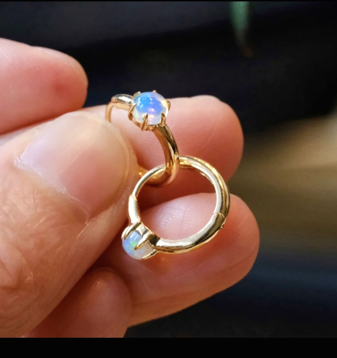 Natural Ethiopian Opal 4mm Round Stone Prong Setting Ring Cheapest Price 925 Silver Gold Plated Jewelry for New Year day Gift