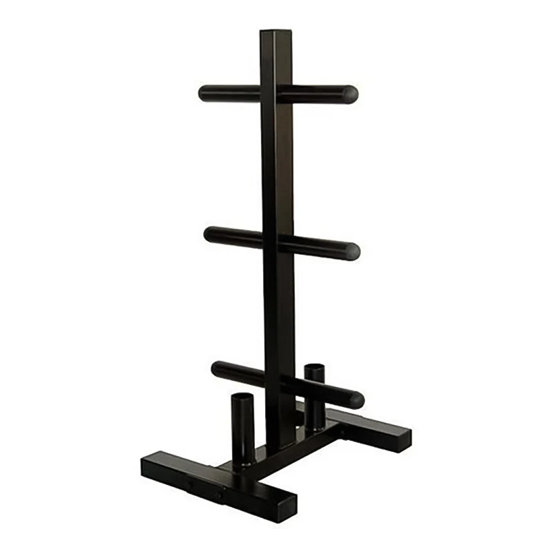 Fitness Multi Regular Plate Holder Vertical Weight Plate Tree With Barbell Bar Storage Rack Stand For Bumper Weight Plates