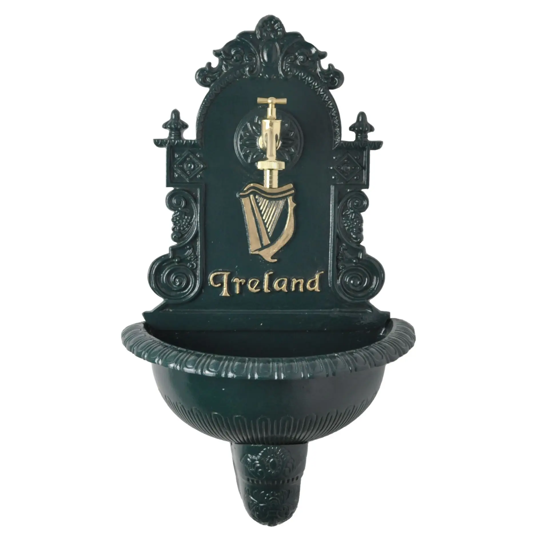 Outside Decorative Vintage Style Fountain Wall Fountain With Tap Cast Iron Custom Handpainted Garden Wall Fountain Water Supply