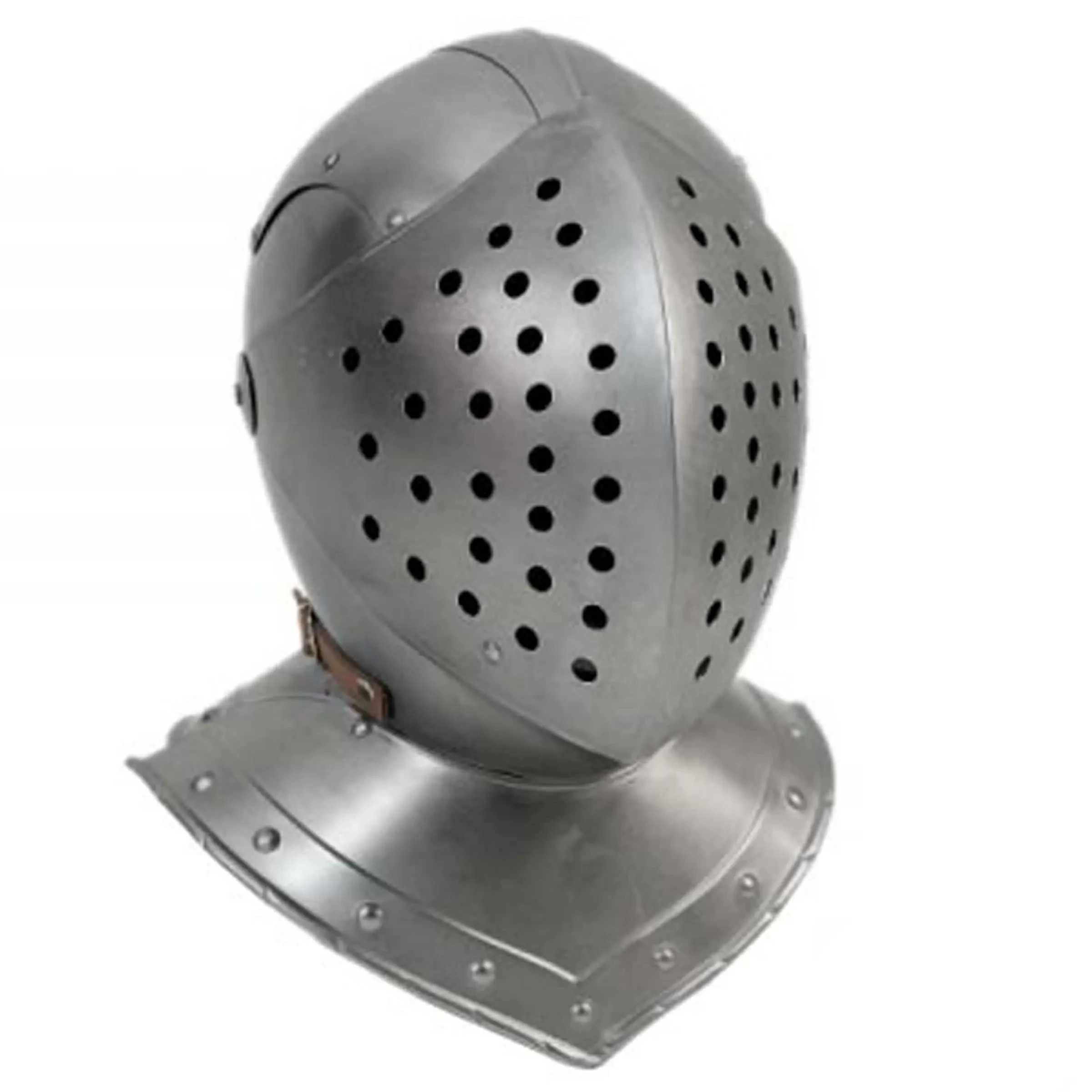Great Tournament Bascinet Handcrafted for Reenactments Collectors Custom Print Antique Style with Logo Cross Theme for Gifts