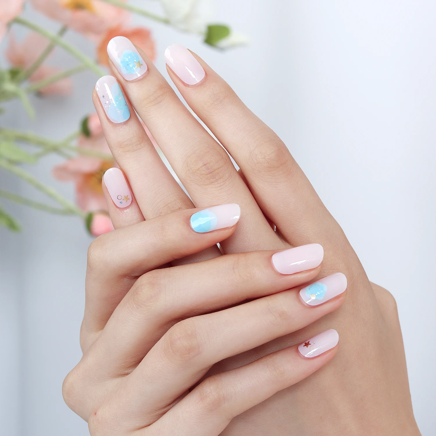 ShineB Gel Nail Strips #45831 Ocean Wave Best selling easy nail sticker Salon High Quality made in korea Fashion item Decoration