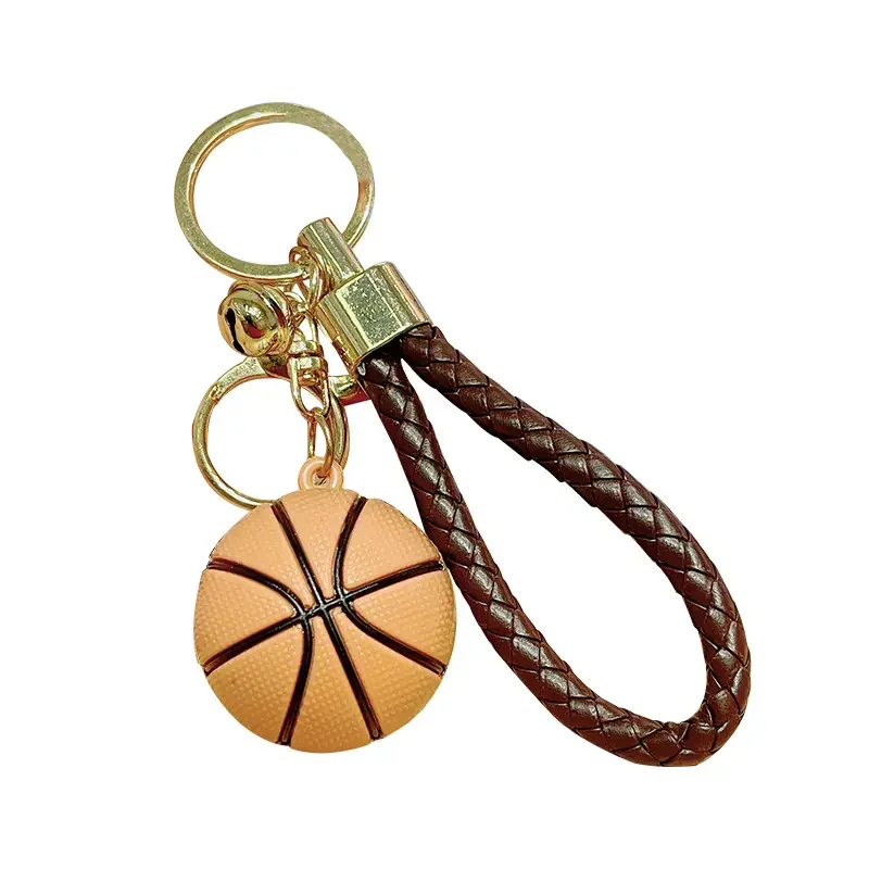 Creative 3D Mini Basketball Model Keychain Sports Fans Championship Trophy Souvenir Pendant Automobile Decoration Collection
