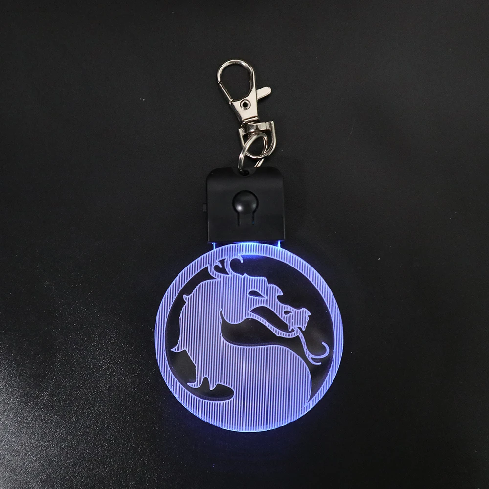 Shenzhen cheap wholesale sublimation blank acrylic led 3d keychain custom rectangular 3d led keychain