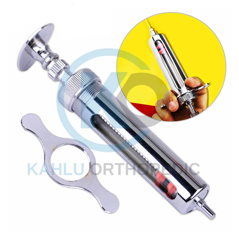 Adjustable Dose Veterinary Syringe Reusable Livestock Animal Injection Tool By KAHLU ORTHOPEDIC