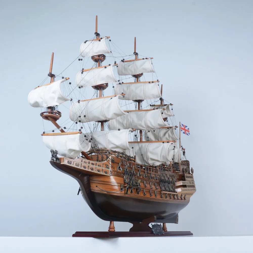 Sovereign of the Seas Ship Model 80cm (Curved sails) Handcrafted Wooden Replica
