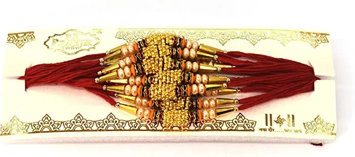 Wholesale Price Rakhi Set with Roli Chawal for Puja Rakshabandhan Bhaiya Indian Bracelet