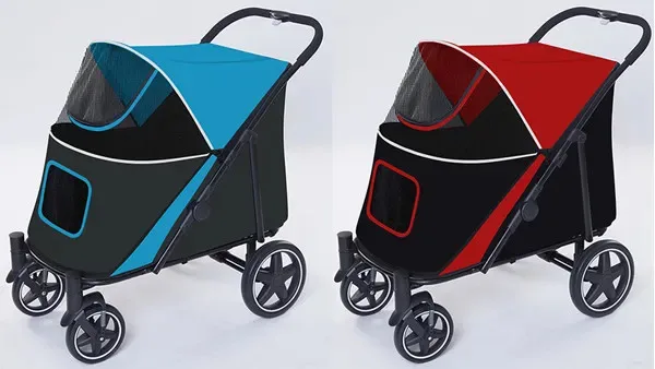 Large Space But Lightweight Travel Outdoor With Basket Pet Stroller For Large Dogs Wholesale Factory