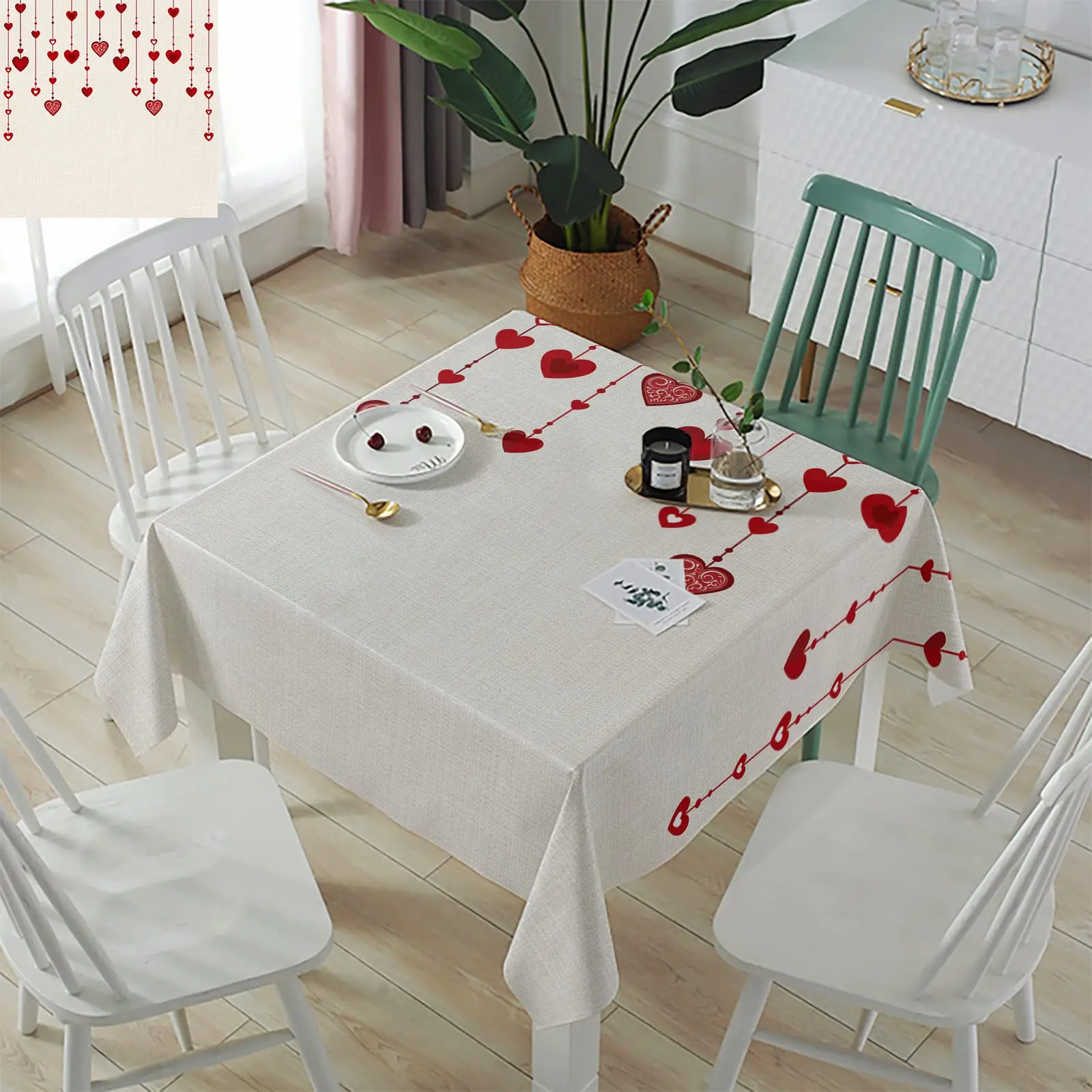 Easy Care Washable Versatile Protective Fabric Eco Friendly Durable 100% Cotton Table Cloth Dining Party Kitchen High Quality