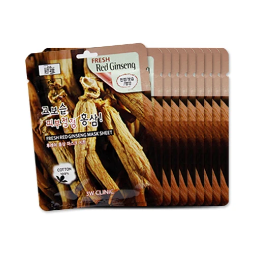 [3W CLINIC] Fresh Mask Sheet 23g/ 100% Cotton Sheet type mask in 14 options Hypoallergenic skin care solution