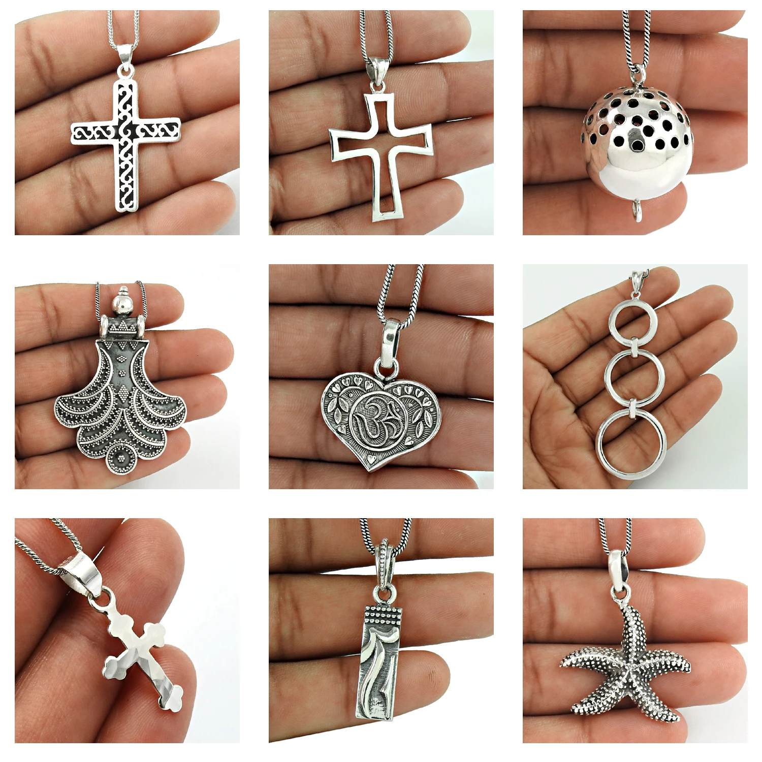 Indian Artisan Om Pendant 925 Solid Sterling Silver Handmade Jewelry Wholesale Direct Factory Price Bulk Suppliers Made In India