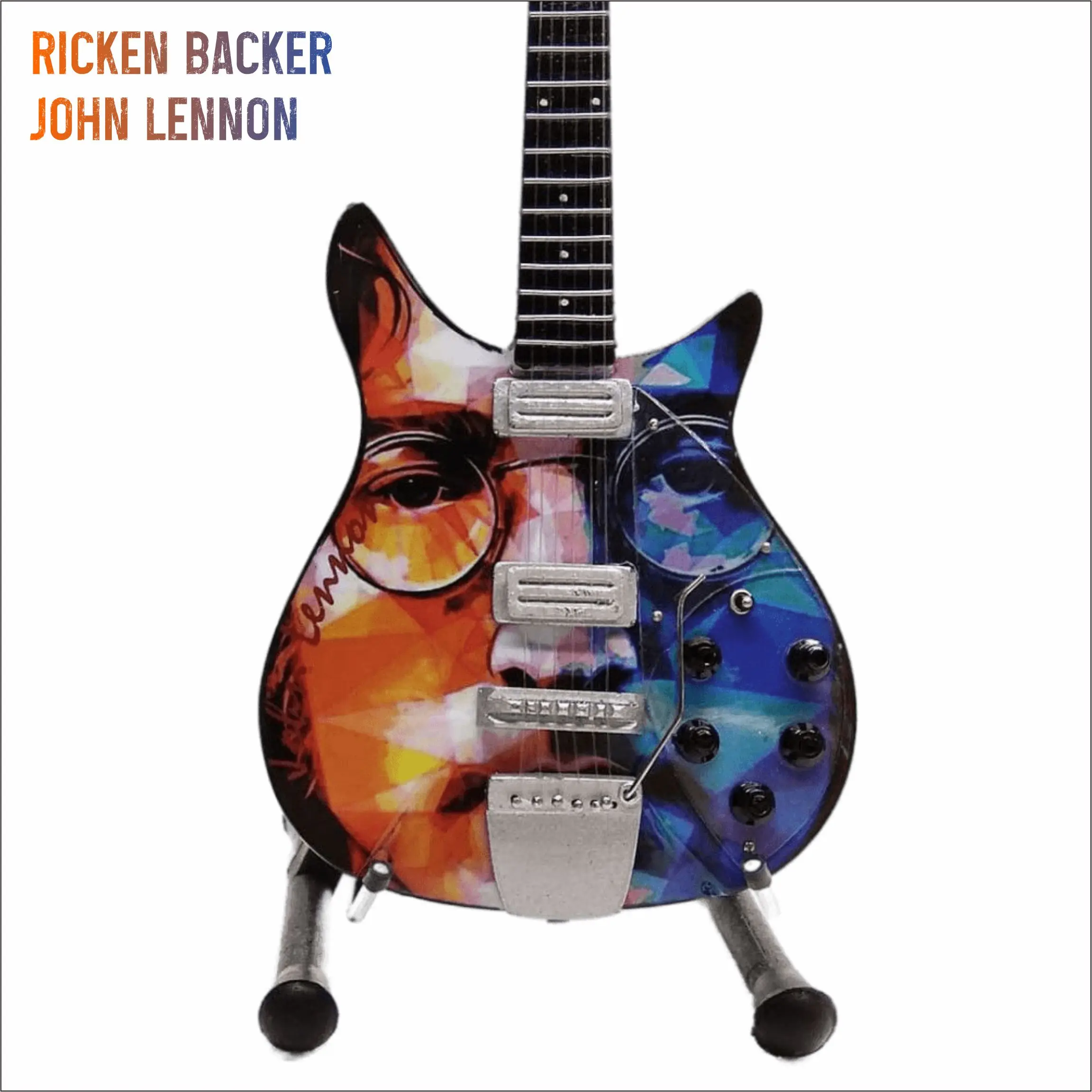 EXCLUSIVE MINIATURE GUITAR THE BEATLES 10 INCH INCLUDE STAND GUITAR FOR DECORATION MUSIC