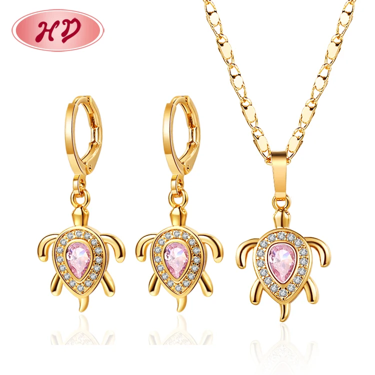 new jewelry arrivals 2022 tortoise turtle pendant necklace and earrings sets 2pcs 18k gold plated over brass jewellery for women