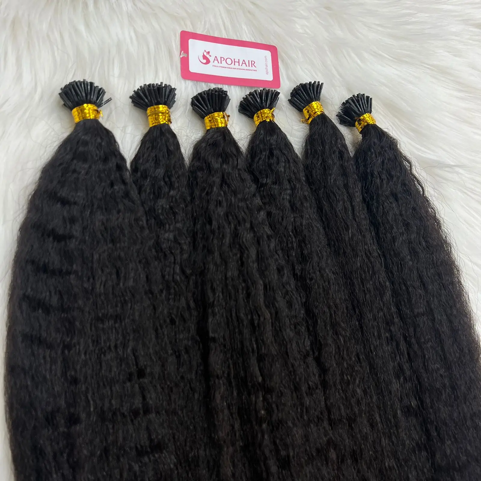 Vietnamese 100% Human  Hair Natural  Color I-Tip Keratin  Hair Kinky Straight  Human  Hair