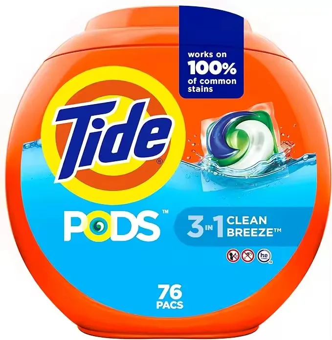 Tide PODS Liquid Laundry Detergent Soap Pacs HE Compatible 76 Count Powerful 3-in-1 Clean in one Step