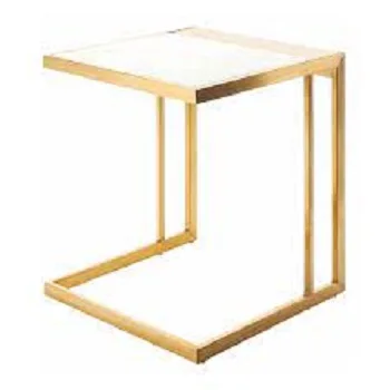 Modern luxury Iron sheet top coffee table set indoor hotel furniture stone table in hot sale