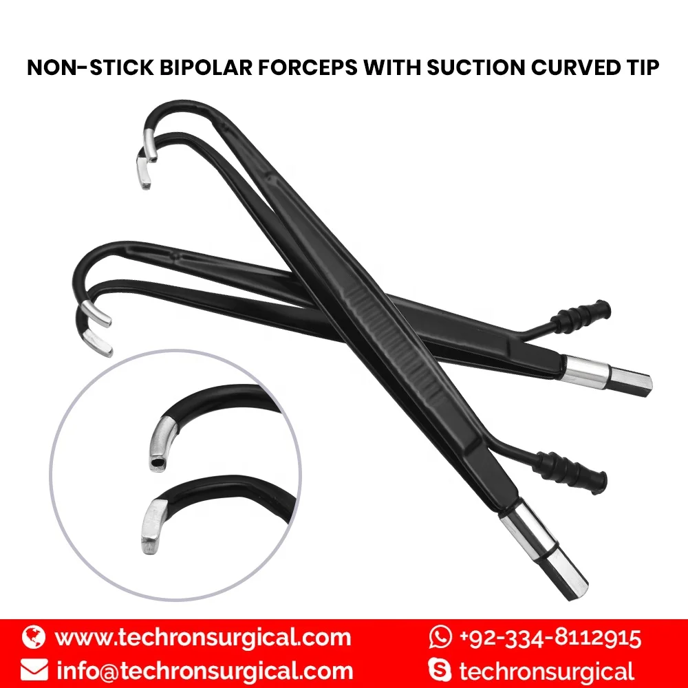 European Bayonet Suction/Irrigation/Aspiration Electrocautery Insulated Bipolar Forceps