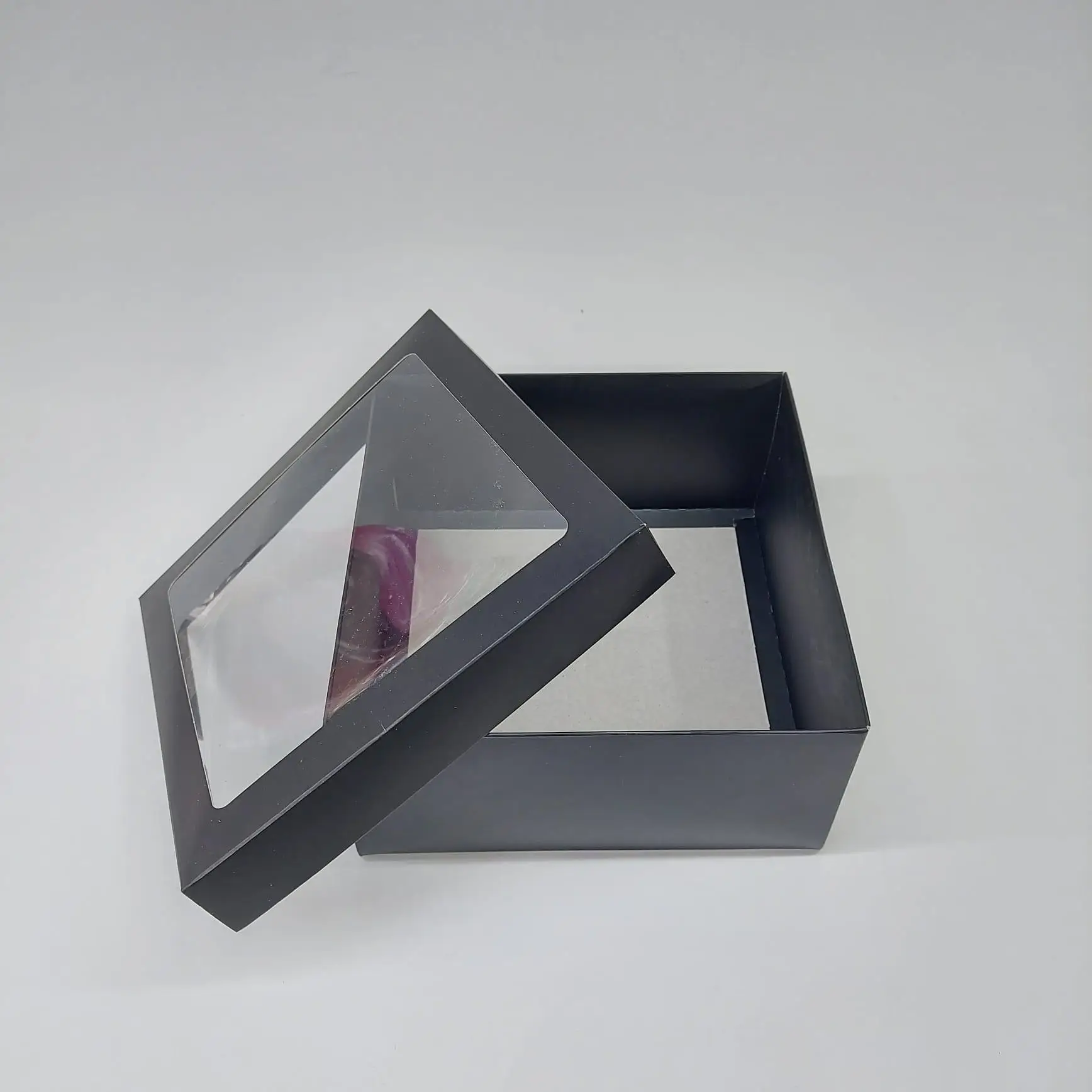 Made in Turkey Clear Transparent Acetate plastic packaging box with paper lid Custom Folding PET PVC PP Acetate Plastic