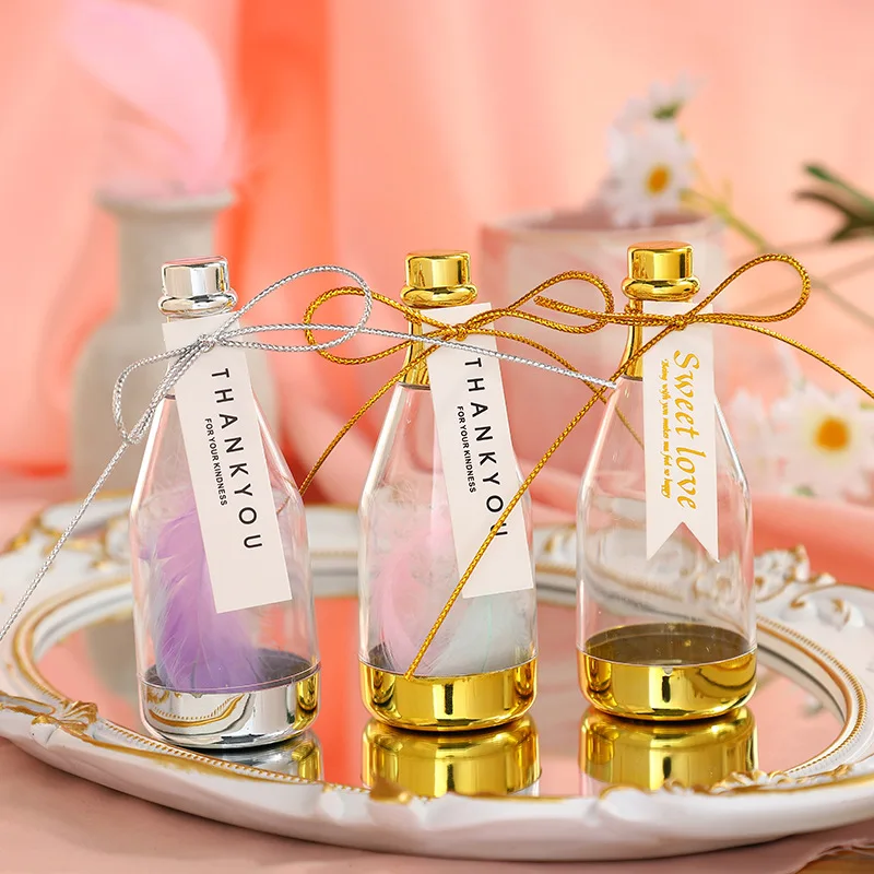 Champagne bottle Christmas candy box Transparent small wine bottle Halloween candy box Souvenir