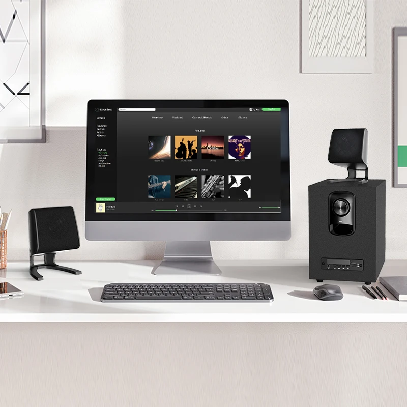 Audmic OEM  High Quality Professional Subwoofer 2.1 Multimedia Speaker Remote Control TF USB FM Speaker Equipment