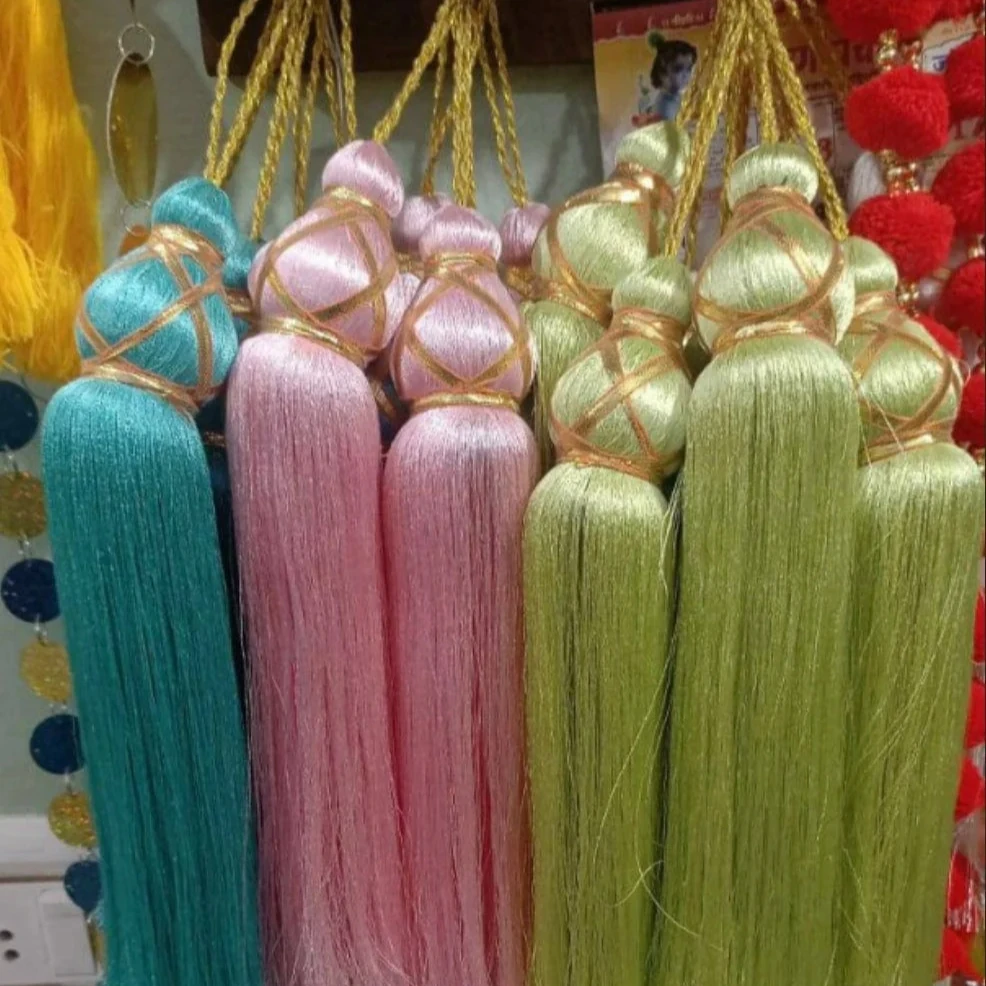 INDIAN STYLE BEAUTIFUL 12 INCH RESHAM SILK TASSELS HANGINGS FOR HOME & WEDDING DECORATION PREMIUM QUALITY MATERIAL