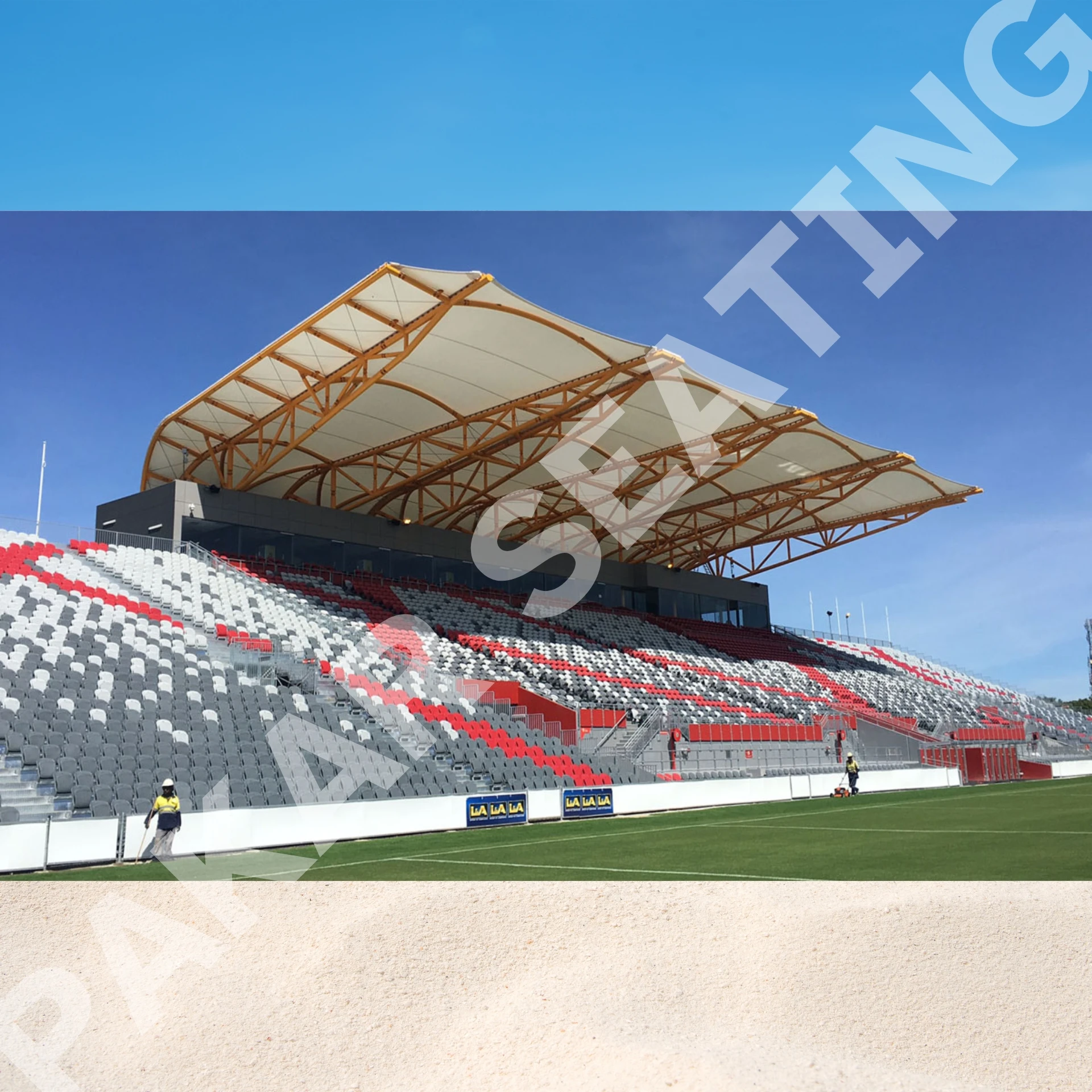 Stadium Grandstand with Staircases Roof Bleacher  Outdoor Sports Events Festivals Football National Day Sports Entertainment