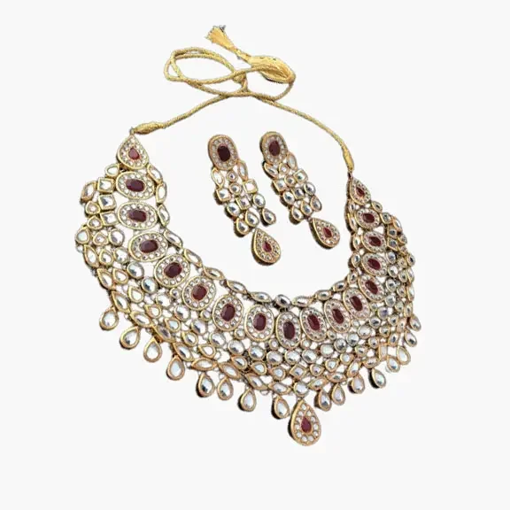 Bridal choker set Ruby and emerald online CZ Choker necklace designs Jewellery online store 2023