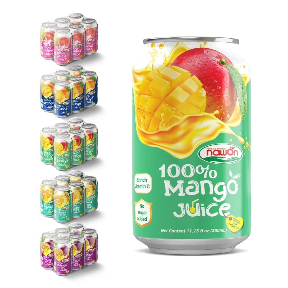 Vietnam 100% Mango Juice Drinks Mixed Fruit Juice Canned 330ml Premium Quality HALAL Beverage Factory Price