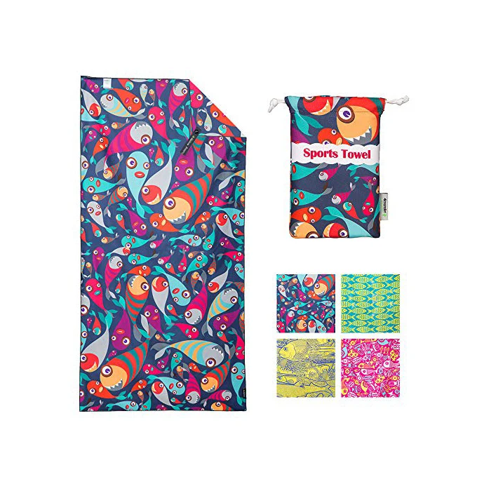 Одностороннее или двухстороннее печатное мягкое пляжное полотенце из микрофибры с индивидуальным логотипом