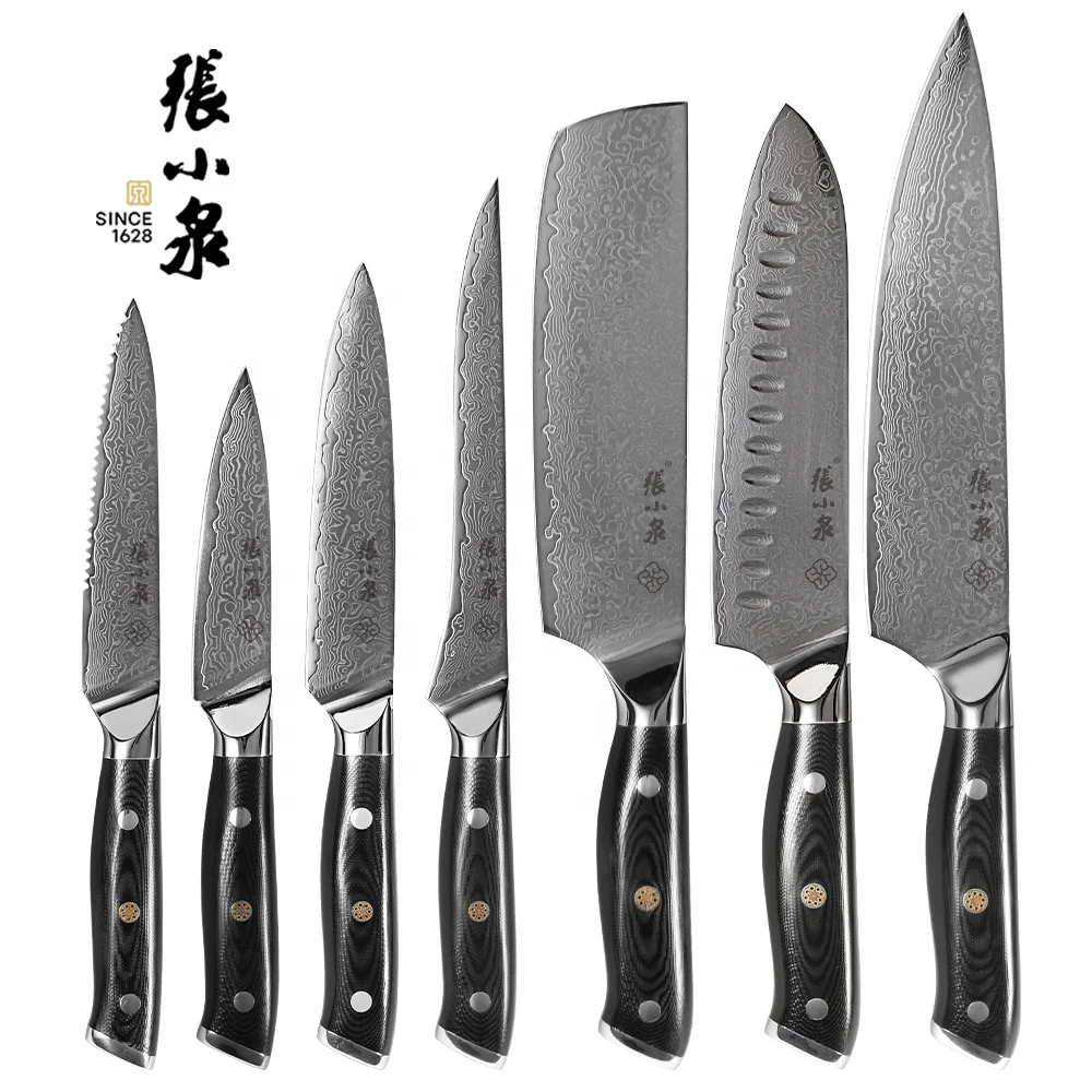 Factory price Professional Damascus Kitchen Knives Set 67 Layers VG10 Japanese Damascus Steel chef Knife Knives