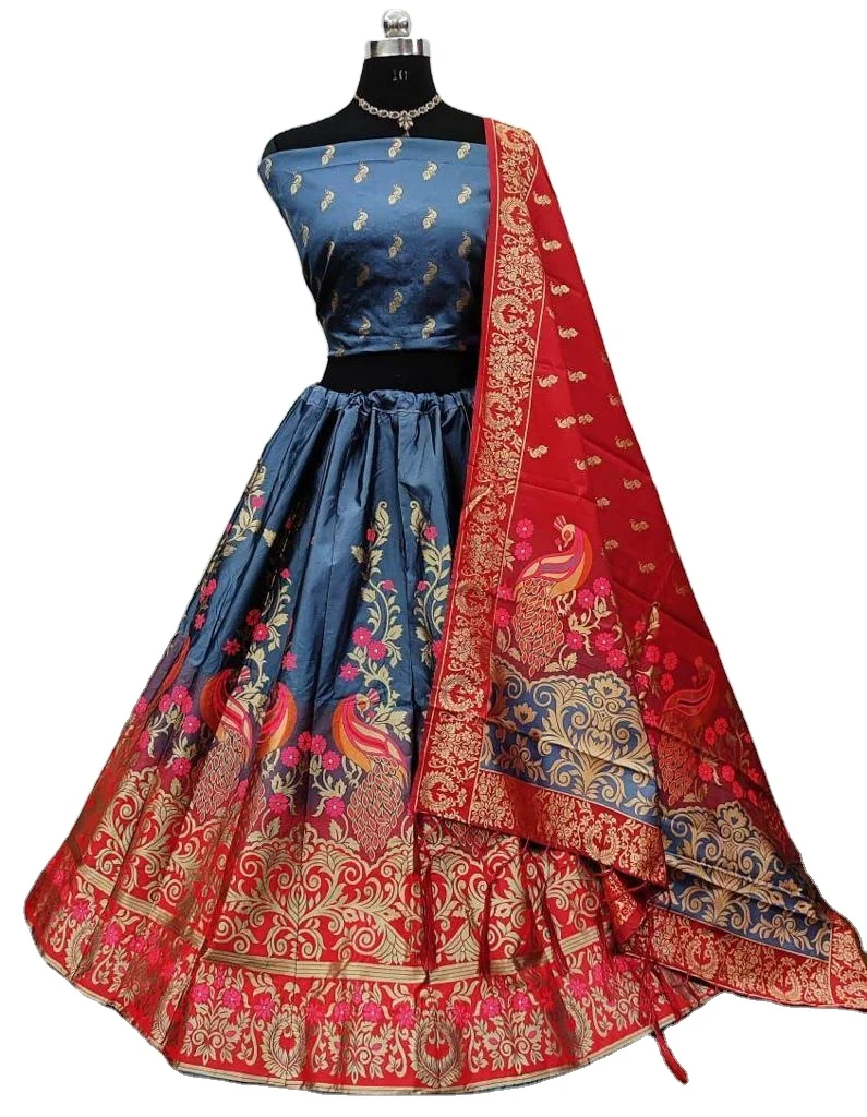 Designer Brocade Fabric Lehenga with Pure Silk Varanasi Dupatta Party Wear collection