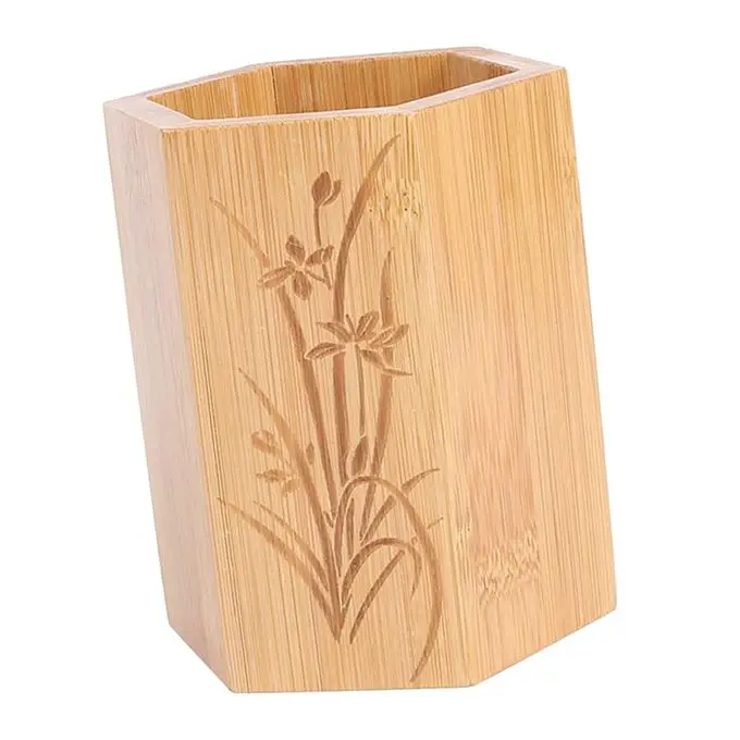 top selling Classic Leaf design Kitchen Flatware Organizer Wooden Cutlery Basket Utensil Holder Supplier & Manufacturer