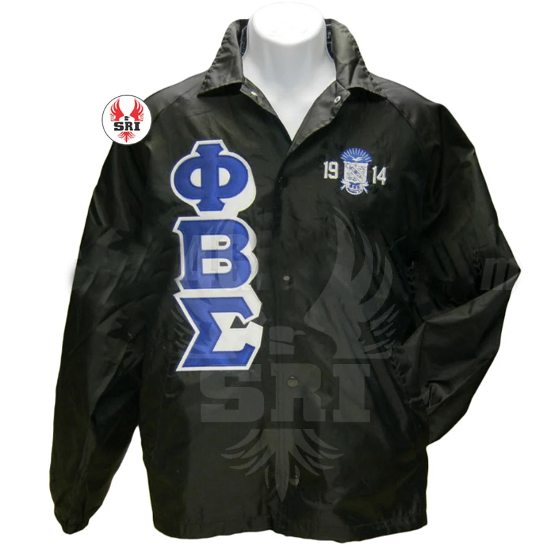 Phi Beta Sigma Fraternity Embroidery Men Polyester Coaches Jacket | PBS Fraternity Embroidered Boys Custom Made Line Jacket