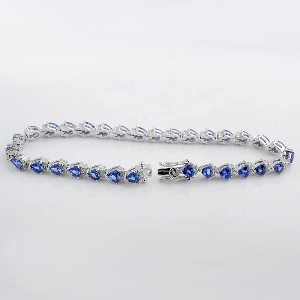 Bumper Sale Super Sale Fast Moving Factory Price Charming 925 Sterling Silver Genuine Tanzanite Bracelets for Party Ladies