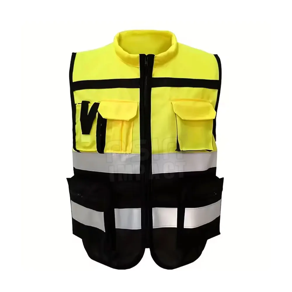 OEM Customized Security High Visibility Reflective Vest Front Zipper Cheap Price Safety Vests Hi Viz Tactical Vest
