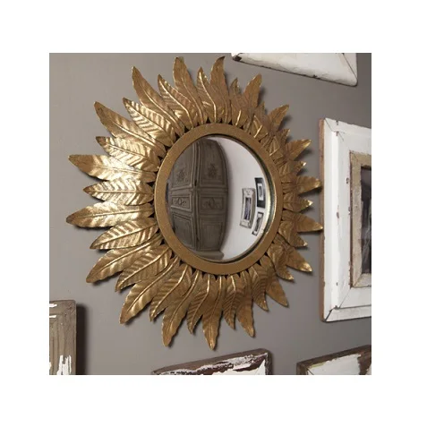 hot sale Decorative metal Sunburst round mirror decorative Wall Mounted Mirror Design Modern Luxury home decor wall mirror