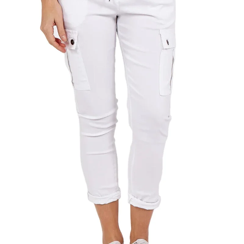 OEM WOMENS TROUSERS LADIES HALF STRETCH WAIST WORK OFFICE POCKETS PANTS BEST QUALITY WHOLESALE TROUSER FOR WOMEN  ODM