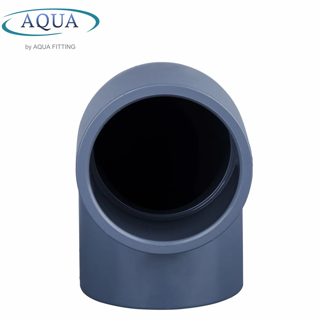 High Quality China Plastic Pipe Fittings Round UPVC 90 Degree Elbow Pn16
