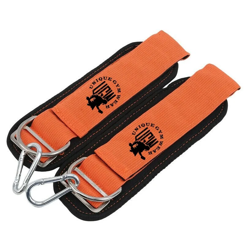 Customized Logo D-Ring Ankle Strap Pink Neoprene Cable Ankle Straps For Cable Machines