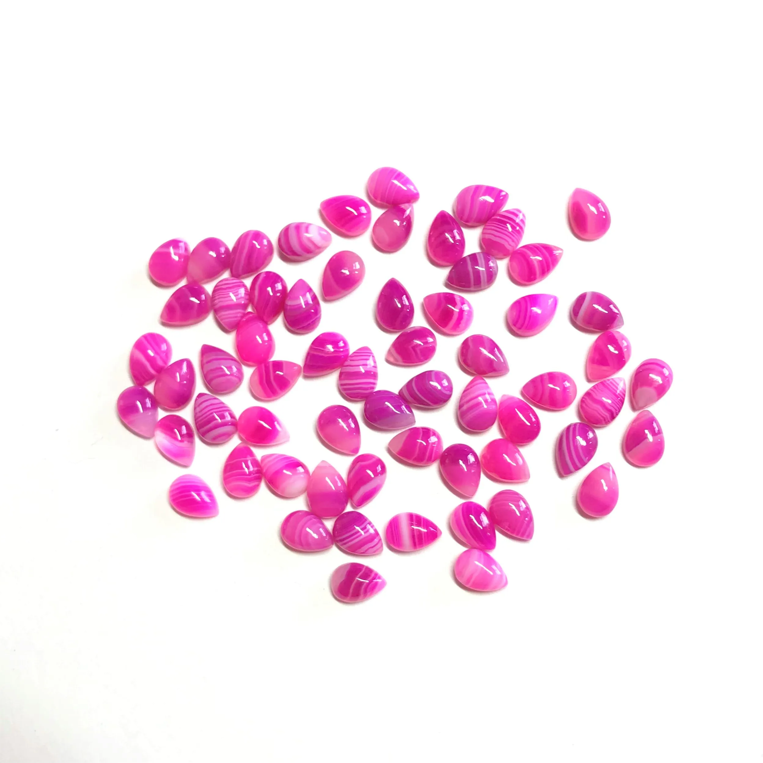 High Quality 5x7mm Natural Rose Agate Pear Shape Cabochon Loose Pink Gemstone Semi-Precious Stone Wholesale Price Vivaaz Gems