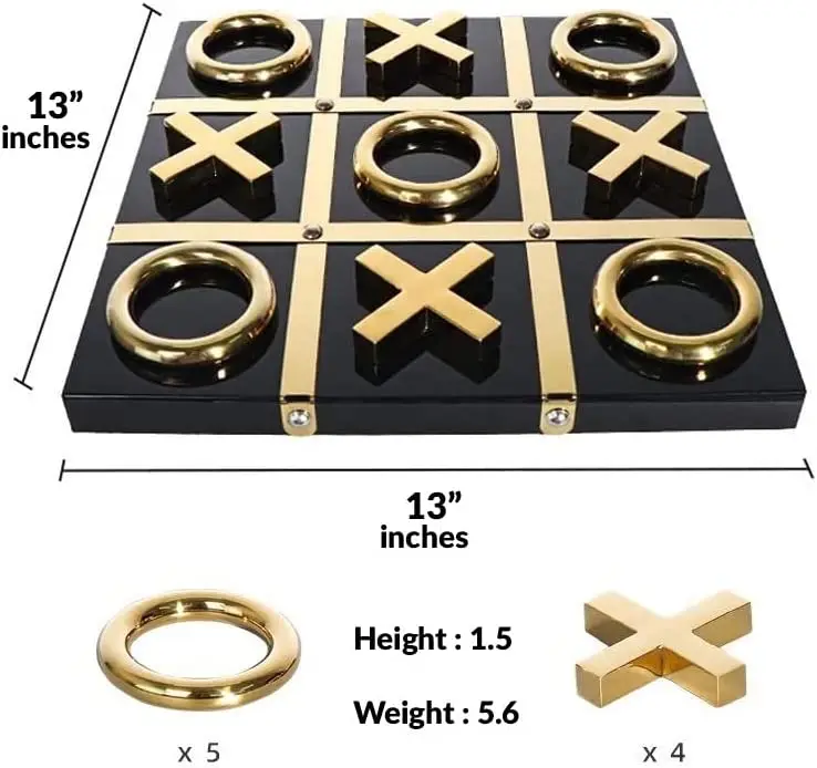 Tic Tac Toe Board Game for Family Night Unique Living Room Office Decor  Handmade with Wood and Steel