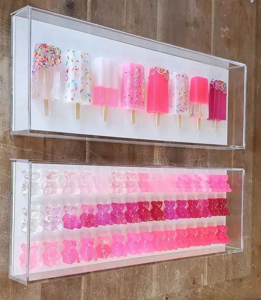 Acrylic Home Decor acrylic Art Popsicle Wall Art  acrylic Gallery Frame Gummy Bear Wall
