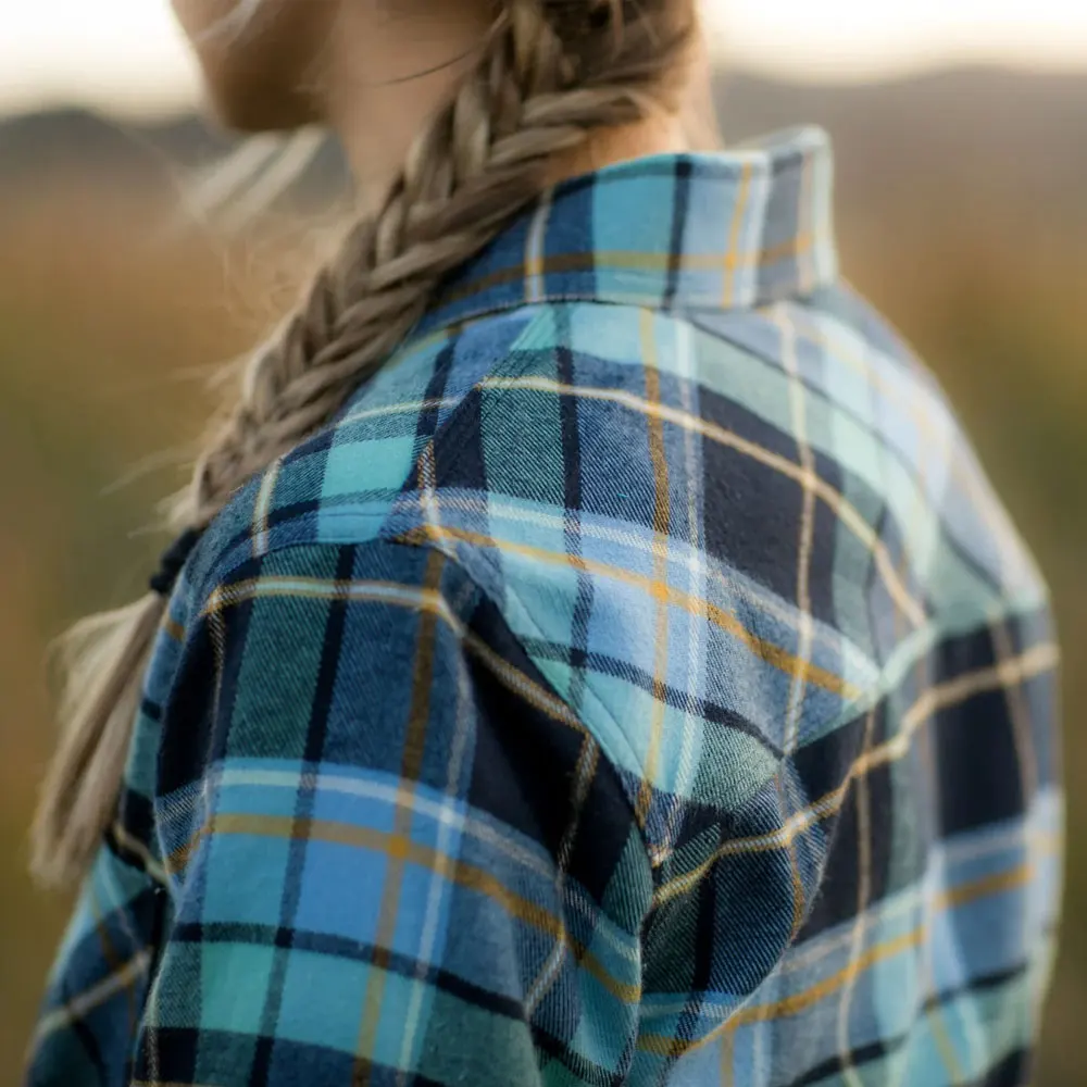 Premium Quality 100% Cotton Custom Logo Women Flannel Shirts / Low MOQ Best Quality Cheap Price Long Sleeve Women Flannel Shirts