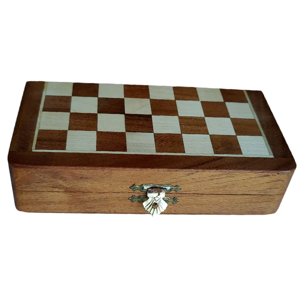 Buy 7 inches Wooden Travel Folding Sheesham Magnetic Chess Set  Magnetic Folding Chess Set  Minimum Price
