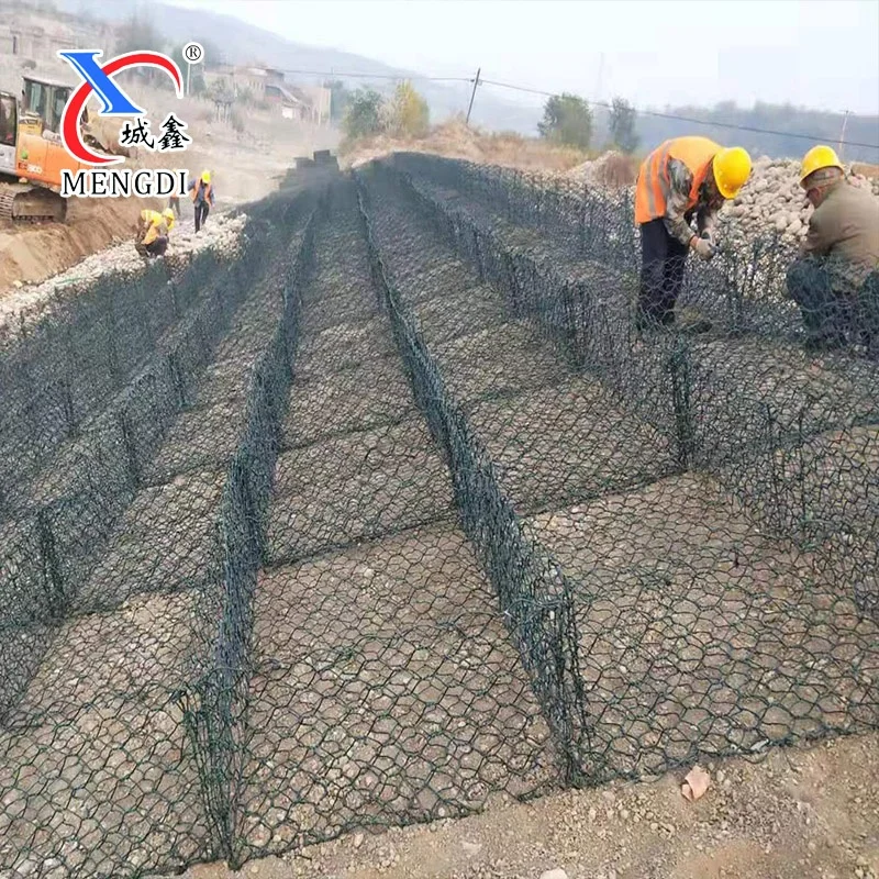 wire stone fence galfan galvanized PVC welded mesh gabion box decorative building wall fence