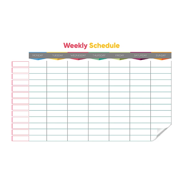2024 Model-9 Reusable Dry Erase Weekly Planner Organizer Durable Polystyrene Whiteboard Surface Static Electricity PET Glass