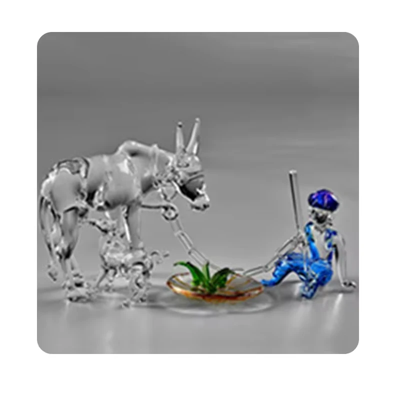 Indian Manufacturer Of  Mini Elephant Decorative Glass Art Statue Available At Low Price