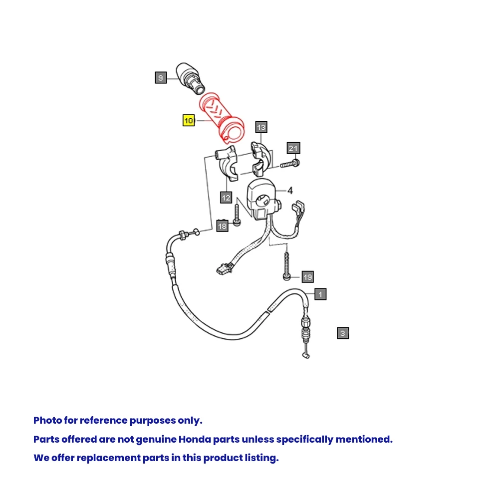 Throttle Grip Complete For Honda CB Shine CB Shine SP CBF Stunner Motorcycle RPN 53140-KSP-A70 Supplier From India