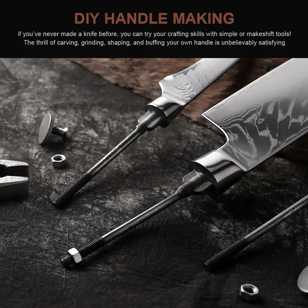 1-9 Piece Kitchen Knives Blank Blade 67 Layers Damascus Steel DIY Blades High Hardness Kitchen Utility Cooking Tools Gift